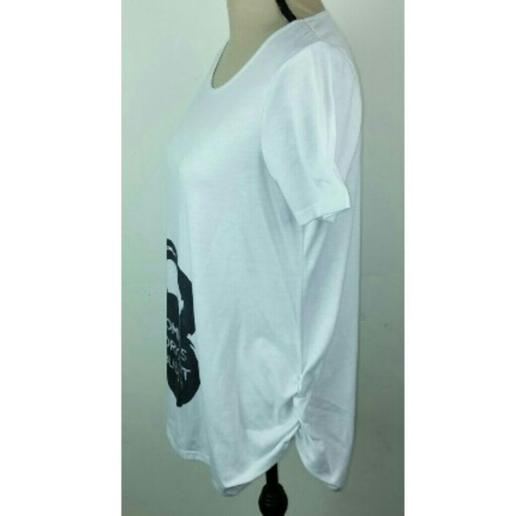 Mommy's Workout Buddy White Maternity Shirt Ruched - Picture 5 of 5